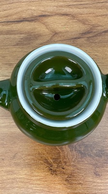 Vintage Mini Hall Teapot- Small Green Ceramic Single Serve Teapot -1950's view 10