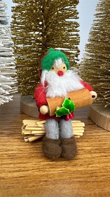 Vintage Gnome Elf Ornament- Christmas Woodland Gnome Tree Decoration view 3