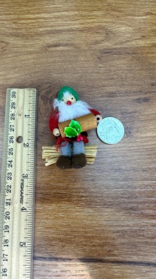 Vintage Gnome Elf Ornament- Christmas Woodland Gnome Tree Decoration view 4