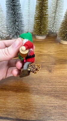 Vintage Gnome Elf Ornament- Christmas Woodland Gnome Tree Decoration view 5