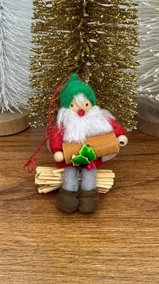 Vintage Gnome Elf Ornament- Christmas Woodland Gnome Tree Decoration view 9