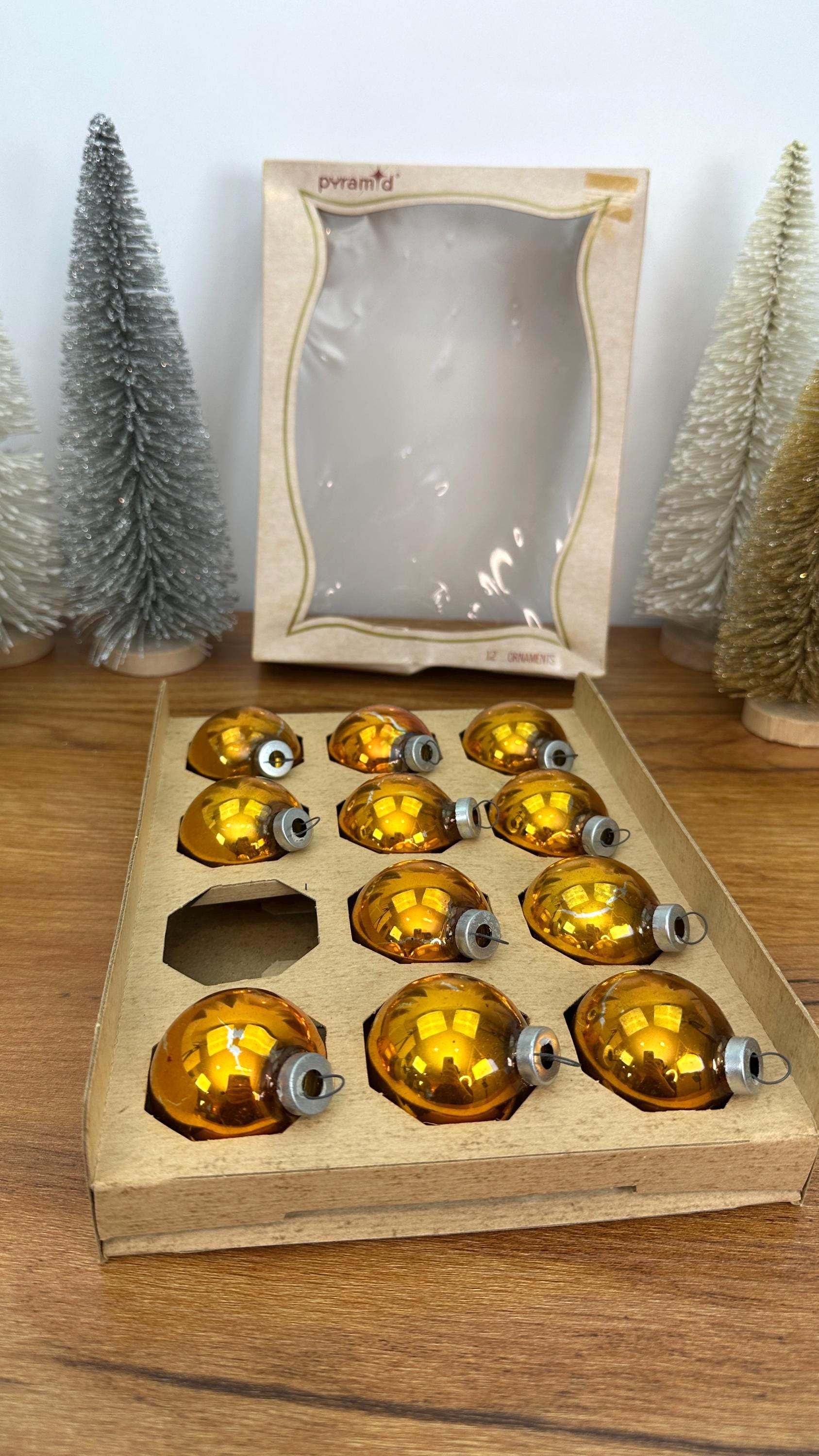 Vintage Mercury Glass Christmas Ornaments | Pyramid Rauch Made in U.S.A |  1950's Christmas Decorations