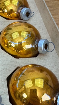 Vintage Mercury Glass Christmas Ornaments | Pyramid Rauch Made in U.S.A |  1950's Christmas Decorations view 4