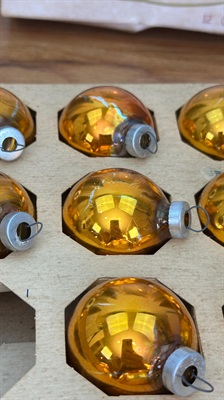 Vintage Mercury Glass Christmas Ornaments | Pyramid Rauch Made in U.S.A |  1950's Christmas Decorations view 5