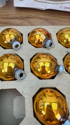 Vintage Mercury Glass Christmas Ornaments | Pyramid Rauch Made in U.S.A |  1950's Christmas Decorations view 6