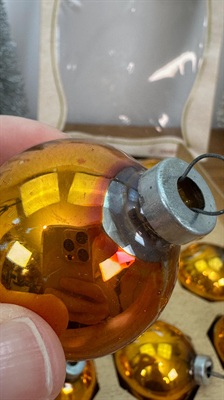 Vintage Mercury Glass Christmas Ornaments | Pyramid Rauch Made in U.S.A |  1950's Christmas Decorations view 9