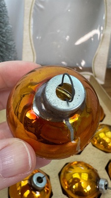 Vintage Mercury Glass Christmas Ornaments | Pyramid Rauch Made in U.S.A |  1950's Christmas Decorations view 10