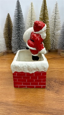 Vintage Napco Santa in Chimney Planter -1950's MMC Christmas Decor view 5