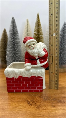 Vintage Napco Santa in Chimney Planter -1950's MMC Christmas Decor view 9