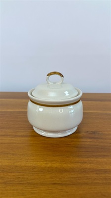 Vintage Stoneware Creamer and Sugar Bowl- Retro Neutral Colors-  Mountain Wood Collection 1970's Japan view 4