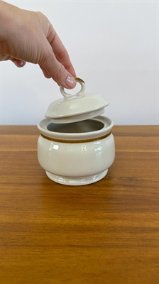 Vintage Stoneware Creamer and Sugar Bowl- Retro Neutral Colors-  Mountain Wood Collection 1970's Japan view 5