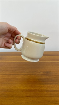 Vintage Stoneware Creamer and Sugar Bowl- Retro Neutral Colors-  Mountain Wood Collection 1970's Japan view 10