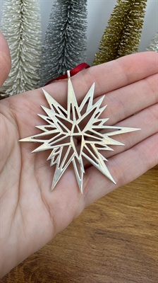 Vintage Sterling Silver Moravian Star Ornament- Hand & Hammer Solid Sterling Silver -925 view 9