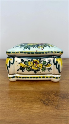 Vintage Jewelry Trinket Box | Portuguese Keepsake Box | Hand Painted Signed Made in Portugal view 2