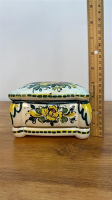 Vintage Jewelry Trinket Box | Portuguese Keepsake Box | Hand Painted Signed Made in Portugal view 10