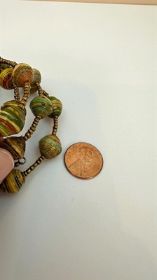 Vintage Wrap Bracelet - Wire Wrap Stacked Bracelet Boho Chic- Handcrafted Rolled Paper Beads view 8