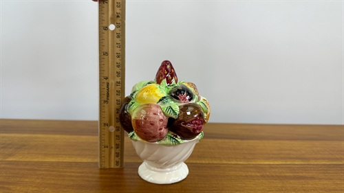 Vintage 1950's Jam Jar, Sugar Dish-  Mid-Century Lefton  Porcelain Hand Painted Container view 3