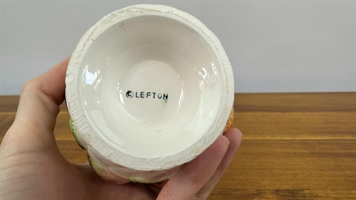 Vintage 1950's Jam Jar, Sugar Dish-  Mid-Century Lefton  Porcelain Hand Painted Container view 10