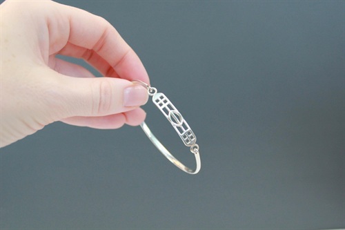 Vintage Scottish Sterling Silver Kit Heath Bangle | Charles Rennie Mackintosh Style | Silver Bangle Bracelet- 925 view 1