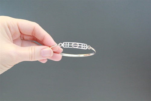Vintage Scottish Sterling Silver Kit Heath Bangle | Charles Rennie Mackintosh Style | Silver Bangle Bracelet- 925 view 3