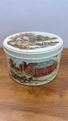 Vintage 1983 Tom Sturgis Pretzels Pennsylvania Dutch Collector's Tin 8.25" view 2