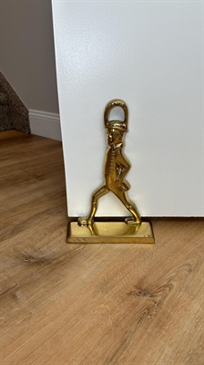 Vintage Baldwin Solid Brass Soldier Doorstop | Large Hessian Soldier | Colonial Revival Home Decor view 2
