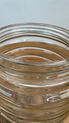 Vintage Sellers Hoosier Beehive Glass Canister - Depression Era Ribbed Glass Jar view 8