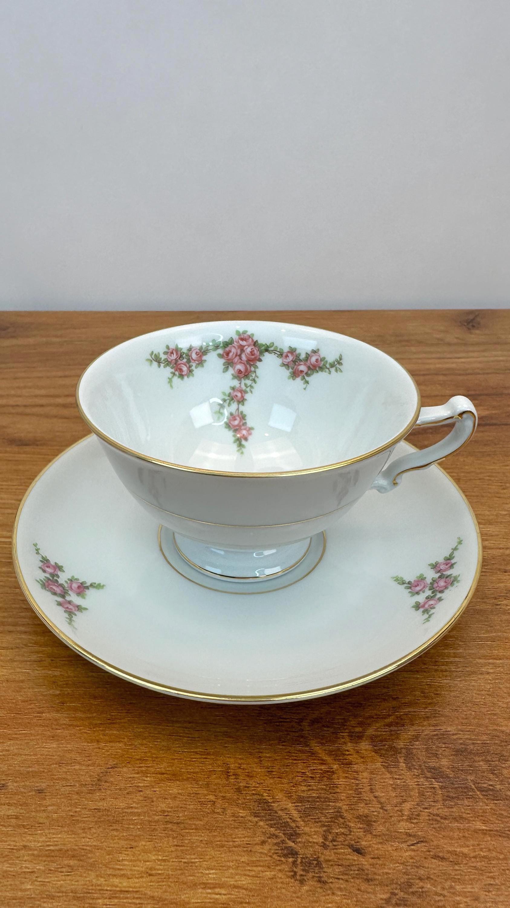 Vintage Heinrich Teacup and Saucer  H&C Bavaria -Rosalinda