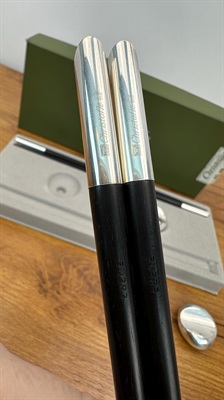 Vintage Christofle Chopsticks with Chopstick Rests | Silver- Plated Ebony Wood SET OF 2 view 3