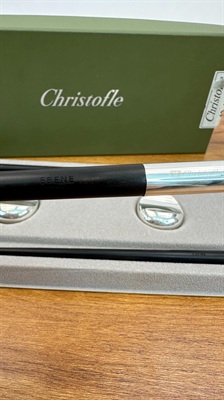Vintage Christofle Chopsticks with Chopstick Rests | Silver- Plated Ebony Wood SET OF 2 view 8