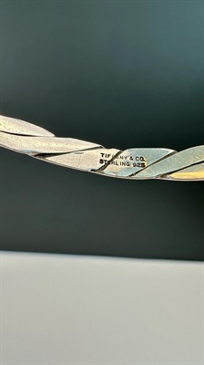 Vintage Tiffany & Co. Sterling Silver Bangle Bracelet | Knife Edge Twist |  1990's Tiffany Silver Bracelet view 5