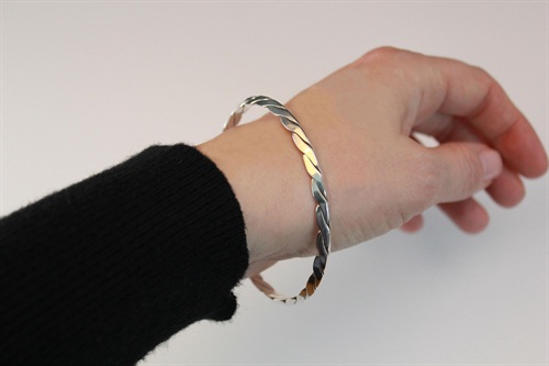 Vintage Tiffany & Co. Sterling Silver Bangle Bracelet | Knife Edge Twist |  1990's Tiffany Silver Bracelet view 6