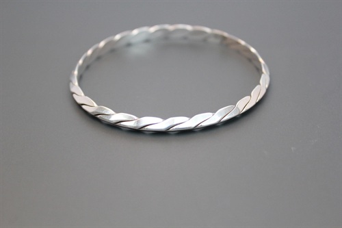 Vintage Tiffany & Co. Sterling Silver Bangle Bracelet | Knife Edge Twist |  1990's Tiffany Silver Bracelet view 9