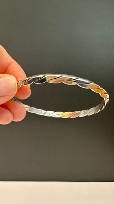 Vintage Tiffany & Co. Sterling Silver Bangle Bracelet | Knife Edge Twist |  1990's Tiffany Silver Bracelet view 10