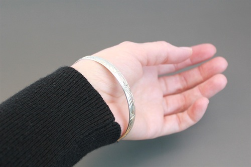 Vintage Danecraft Fletch & Co. Sterling Silver Bangle Bracelet | Art Deco Design 1940's view 9