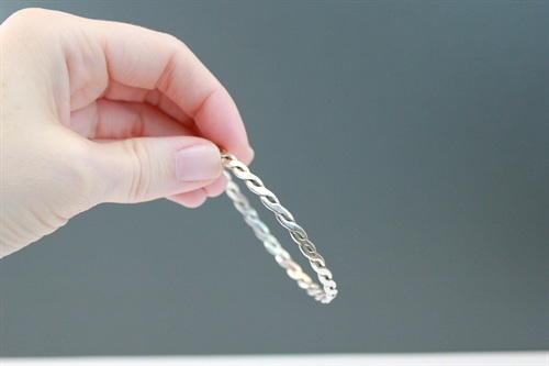 Vintage Sterling Silver Braided Twist Bangle Bracelet-  925 view 8