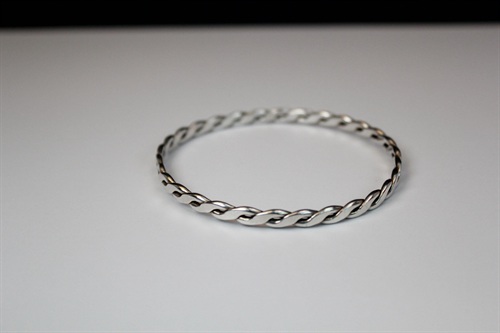 Vintage Sterling Silver Braided Twist Bangle Bracelet-  925 view 9