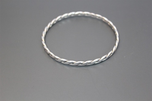 Vintage Sterling Silver Braided Twist Bangle Bracelet-  925 view 10
