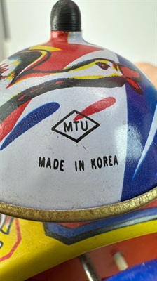 Vintage Tin Litho Wind-Up Pinocchio | Boy on Tricycle Tin Toy -Working view 7