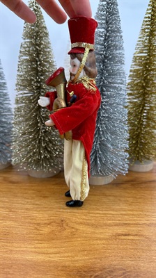 Vintage Toy Soldier Marching Band Ornament | Christmas Ornament | Porcelain Figure Playing Tuba view 2