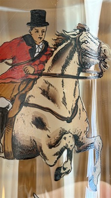 Vintage Hand Painted Highball Drinking Glasses Equestrienne  Fox Hunt-Made in Czechoslovakia Early 1900's view 5