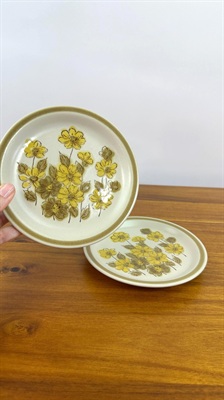 Vintage Spring Bouquet bread/salad plates 1970's Stoneware Japan 6" Plate SET OF 2 view 1