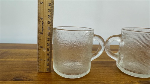 Vintage 1970's Indiana Glass Crystal Ice Bark Mugs Vintage Clear Glassware Mugs SET OF 2 view 4
