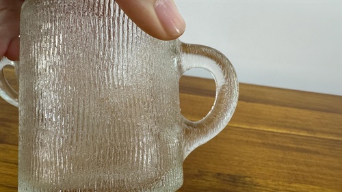 Vintage 1970's Indiana Glass Crystal Ice Bark Mugs Vintage Clear Glassware Mugs SET OF 2 view 6