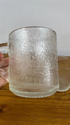 Vintage 1970's Indiana Glass Crystal Ice Bark Mugs Vintage Clear Glassware Mugs SET OF 2 view 7