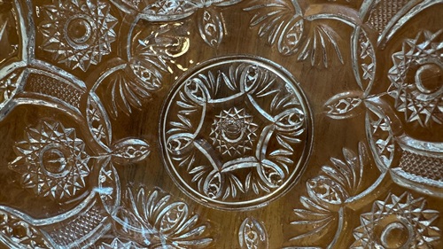 Vintage Imperial Glass Crystal -343 Clear Stars 8" Flared Berry Bowl  - EAPG view 2