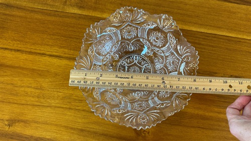 Vintage Imperial Glass Crystal -343 Clear Stars 8" Flared Berry Bowl  - EAPG view 4