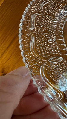 Vintage Federal Glass Heritage Clear Glass Dinner Plates (SET of 3) 1950's Dinnerware 9" Plate view 4