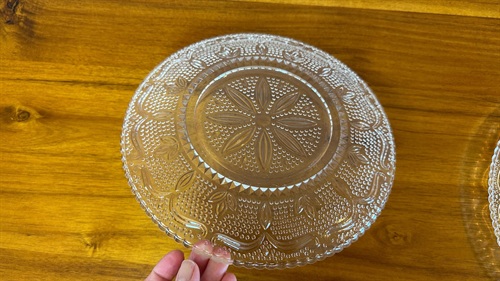 Vintage Federal Glass Heritage Clear Glass Dinner Plates (SET of 3) 1950's Dinnerware 9" Plate view 7