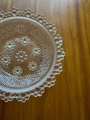 Masserini Barocco Small Glass Bowl- 1960s Vintage Italian Glass- Bubble Lace Glass Dish Mid Century Modern view 6